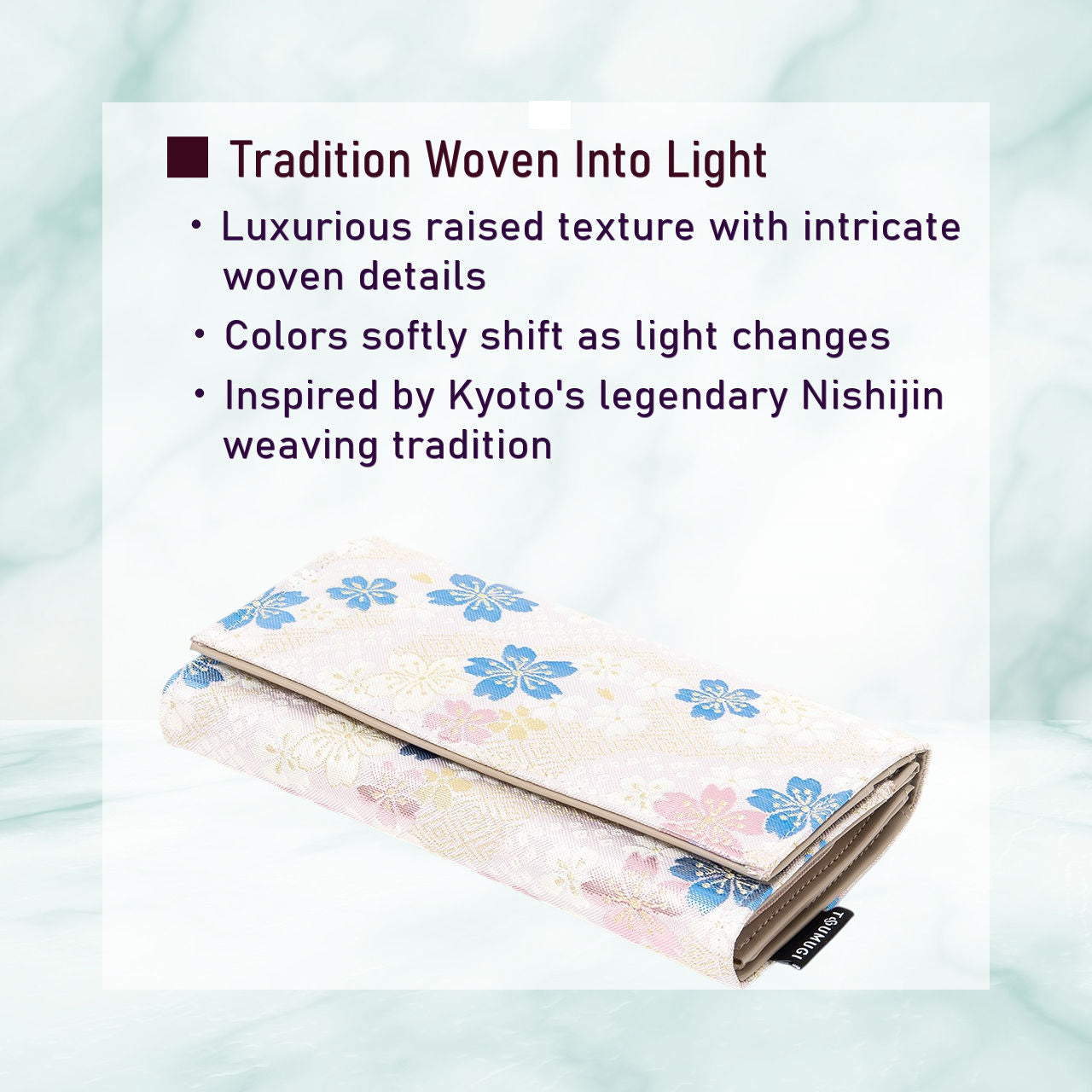 TSUMUGI Long Wallet - SAKURA-Blue